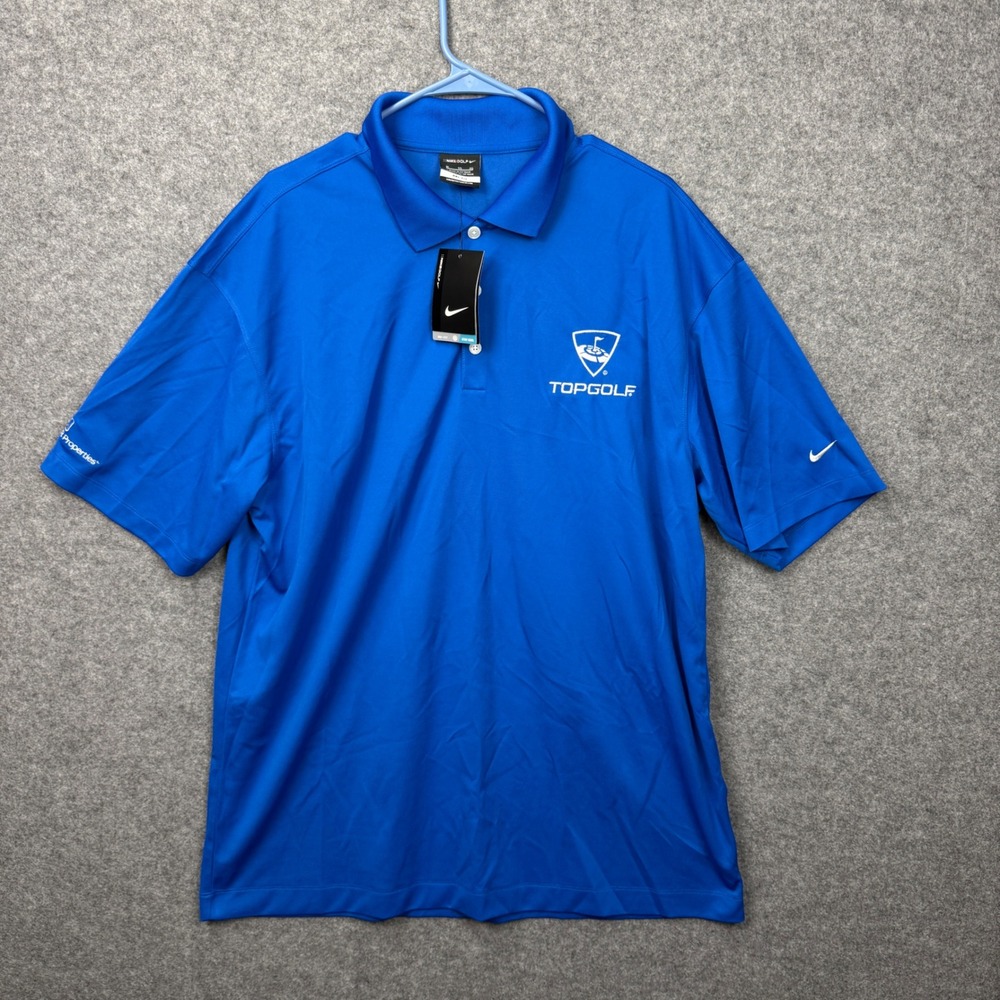 Nike‎ Golf Mens XL Blue TopGolf Dri-FIT Short Sleeve Polo Shirt 363807-423 NWT